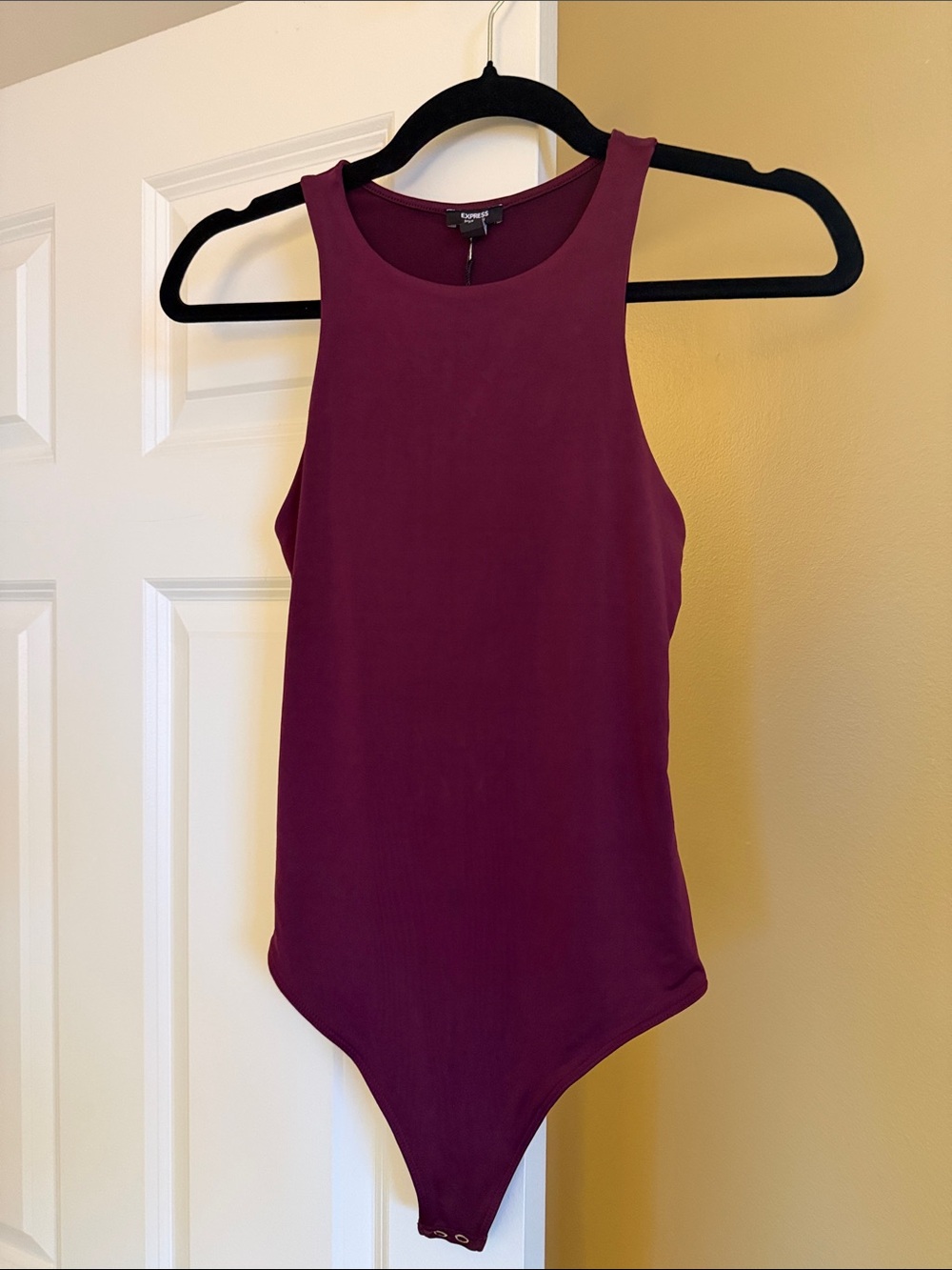 Express Plum High-Neck Body Contour Bodysuit
